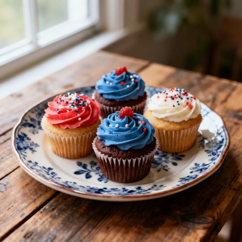 Vaniljcupcakes med strössel och frosting