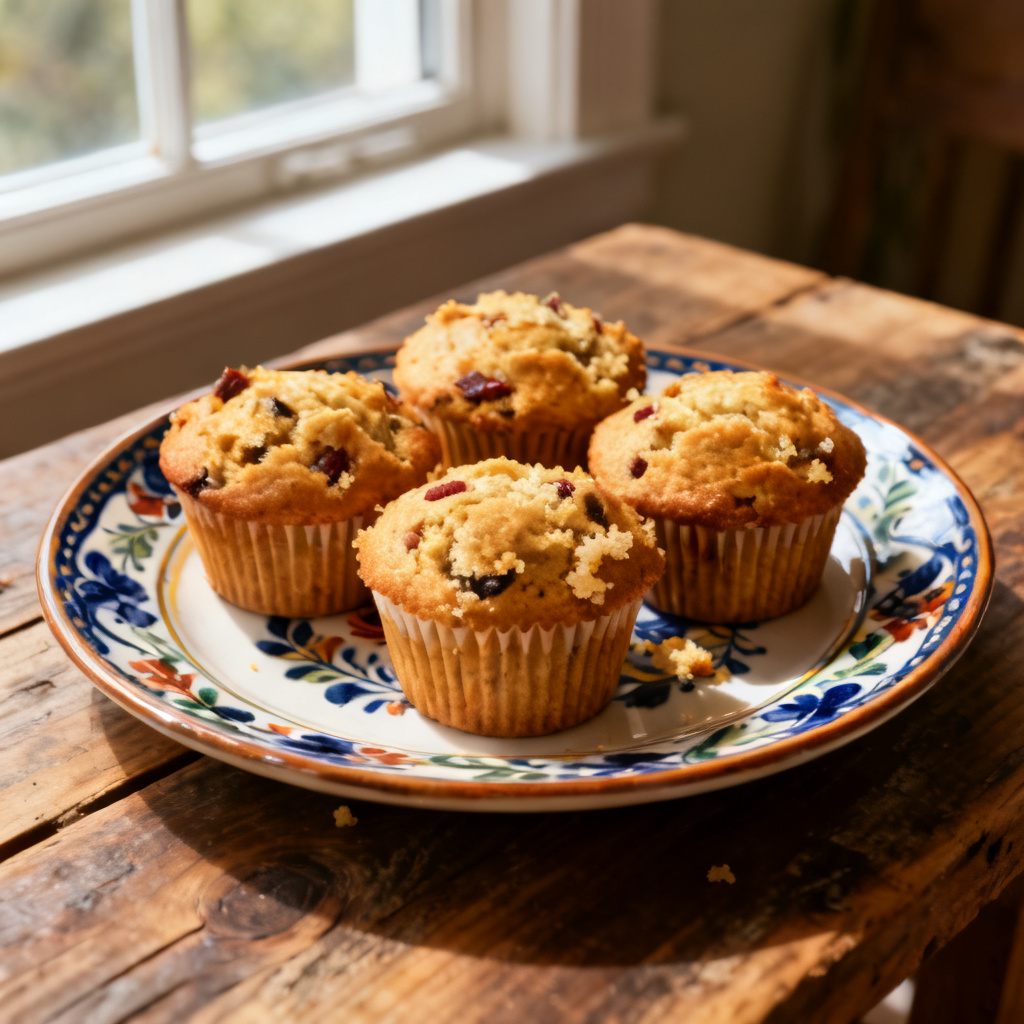 Muffins med lingon, kokos och choklad