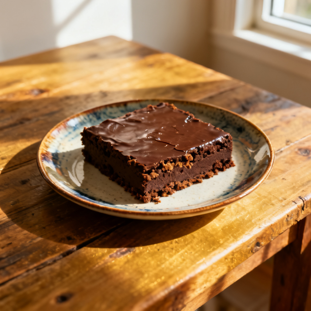 Mörk chokladbrownie med rom, mynta och matchachokladbark