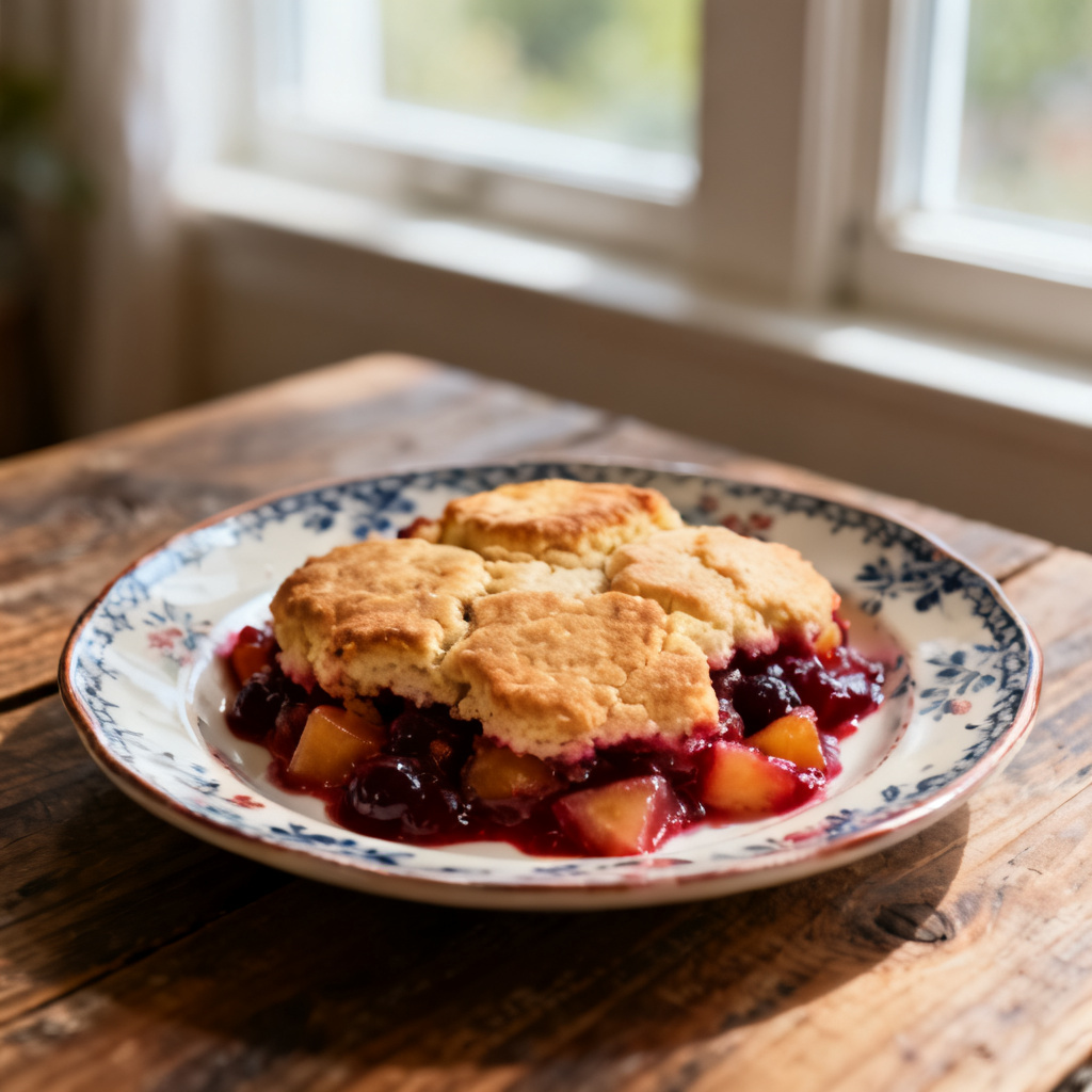 Tomat, majs, ricotta och parmesan-cobbler