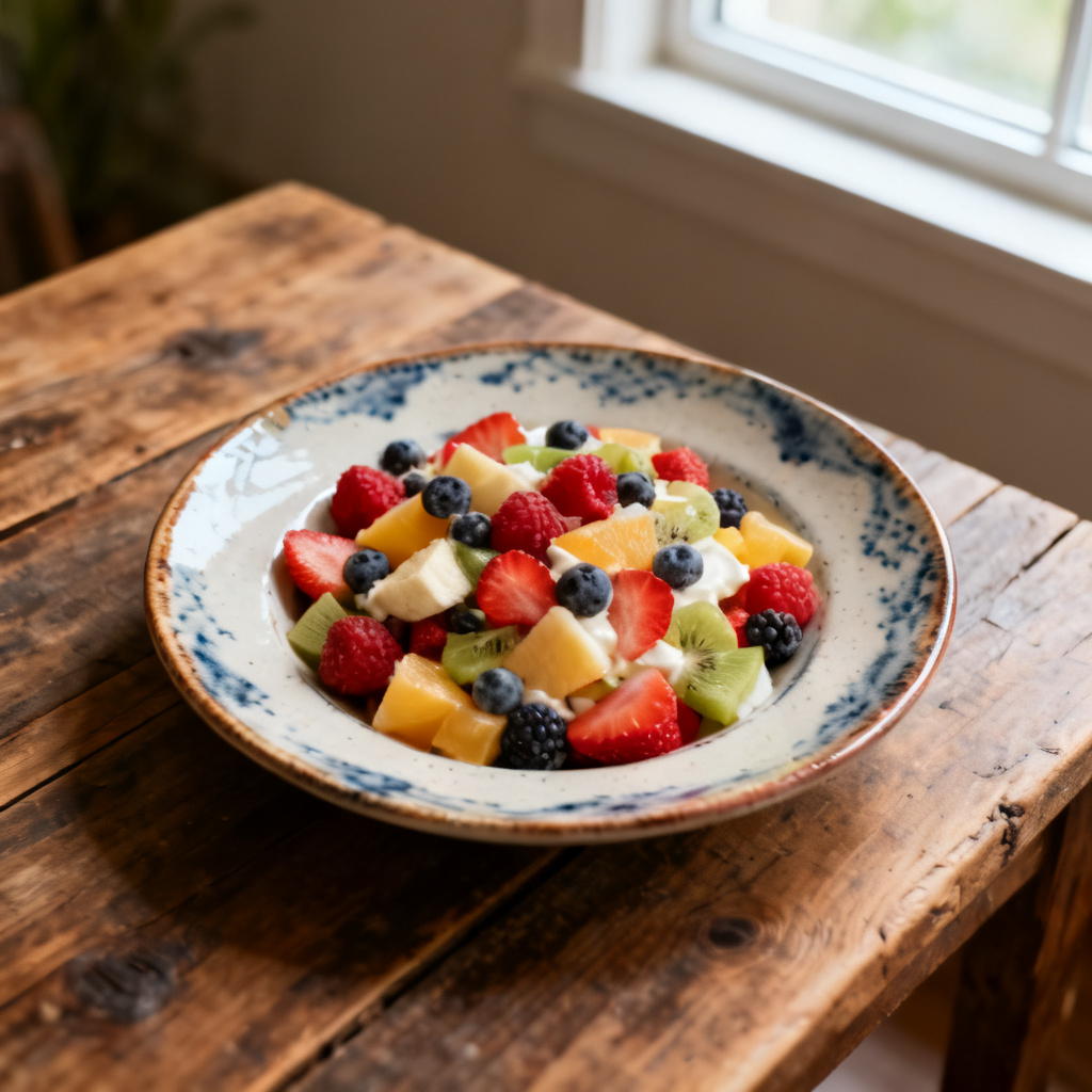 Frukt sallad på hösten med äpplen och druvor