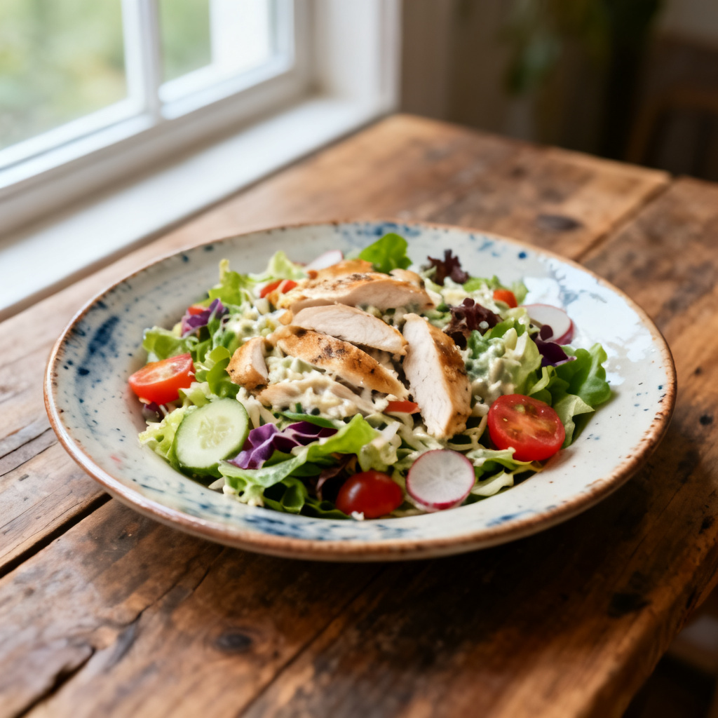Kycklingsallad med äpplen