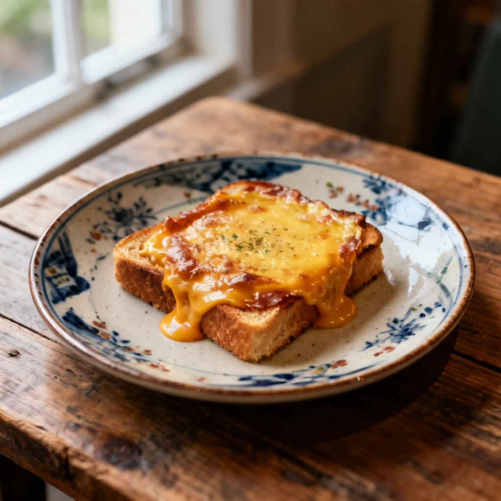 Rarebit toasties med klibbiga Marmite-lök