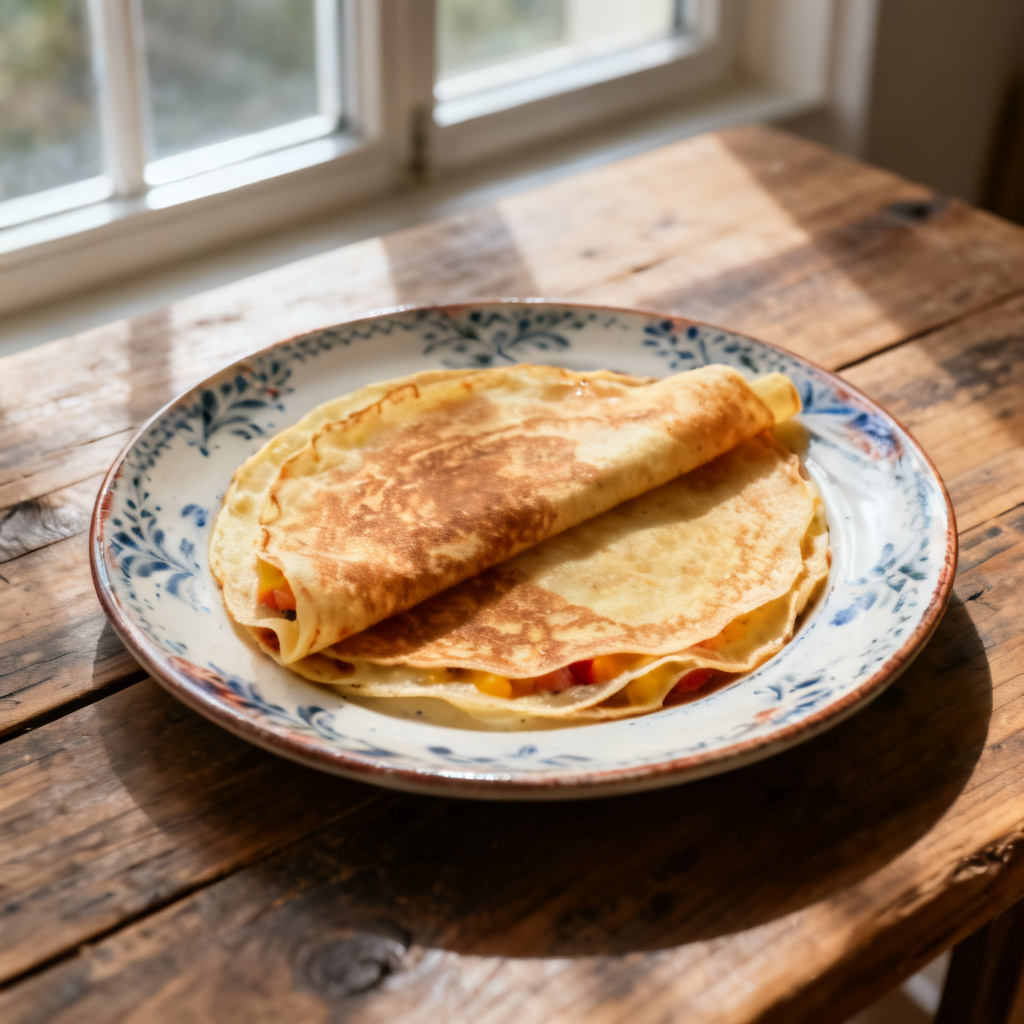Champinjoncrêpes med vitlök och örter