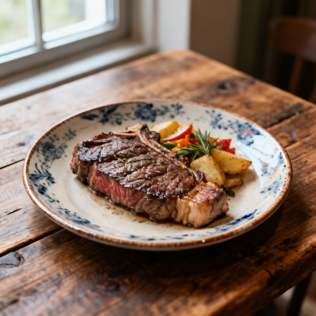 Entrecote med medelhavsgrönsaker