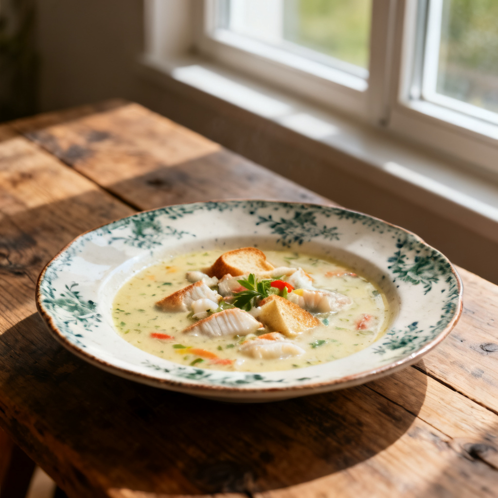 Fredrik Jonssons fisksoppa på klar buljong med aioli