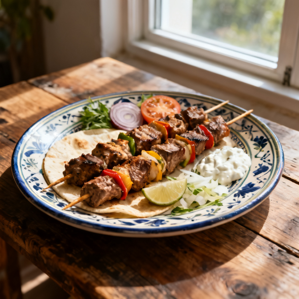Lamb och citron Souvlaki