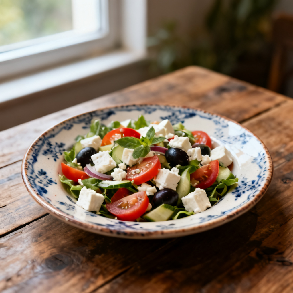 Grekisk sallad med pasta