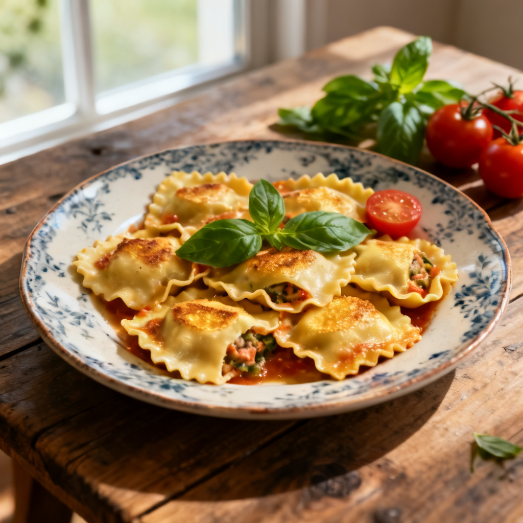 Kaviarfylld ravioli
