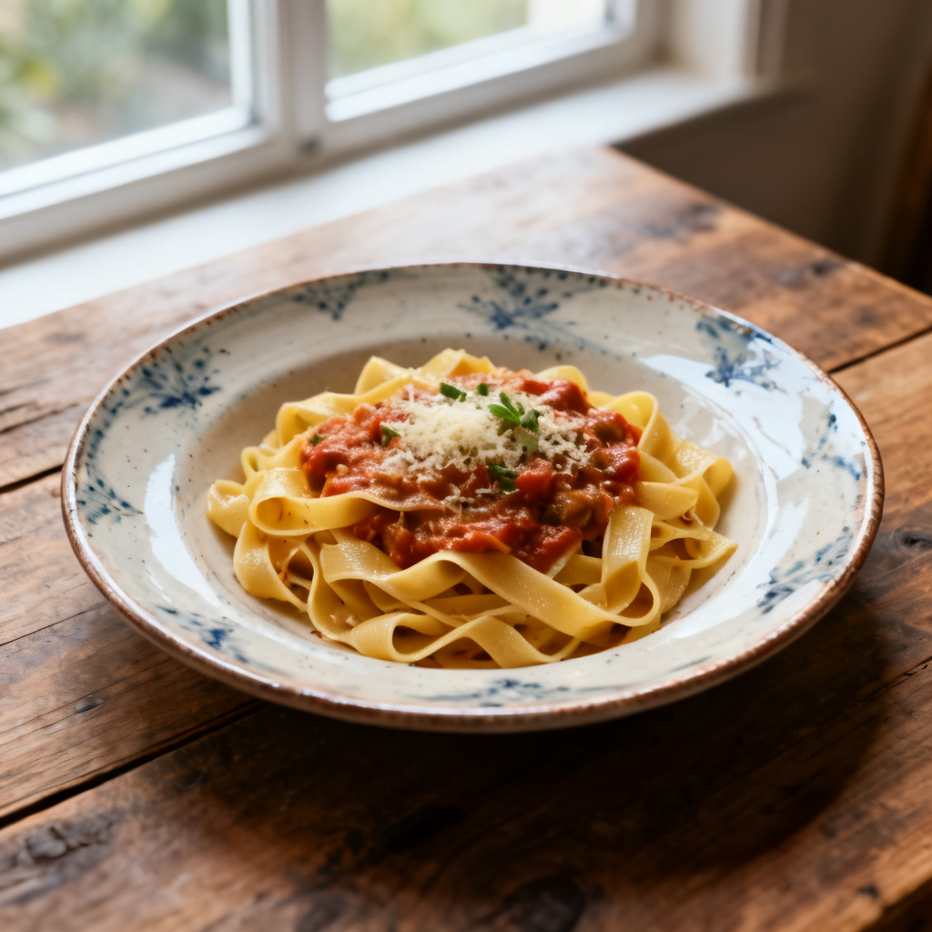 Laxpasta med pepparrot