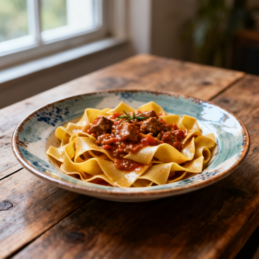 Tinas pappardelle med skaldjur och gremolata