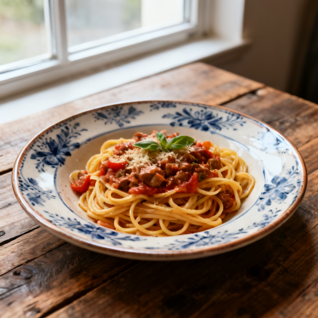 Pastasås med saffran, räkor och spenat