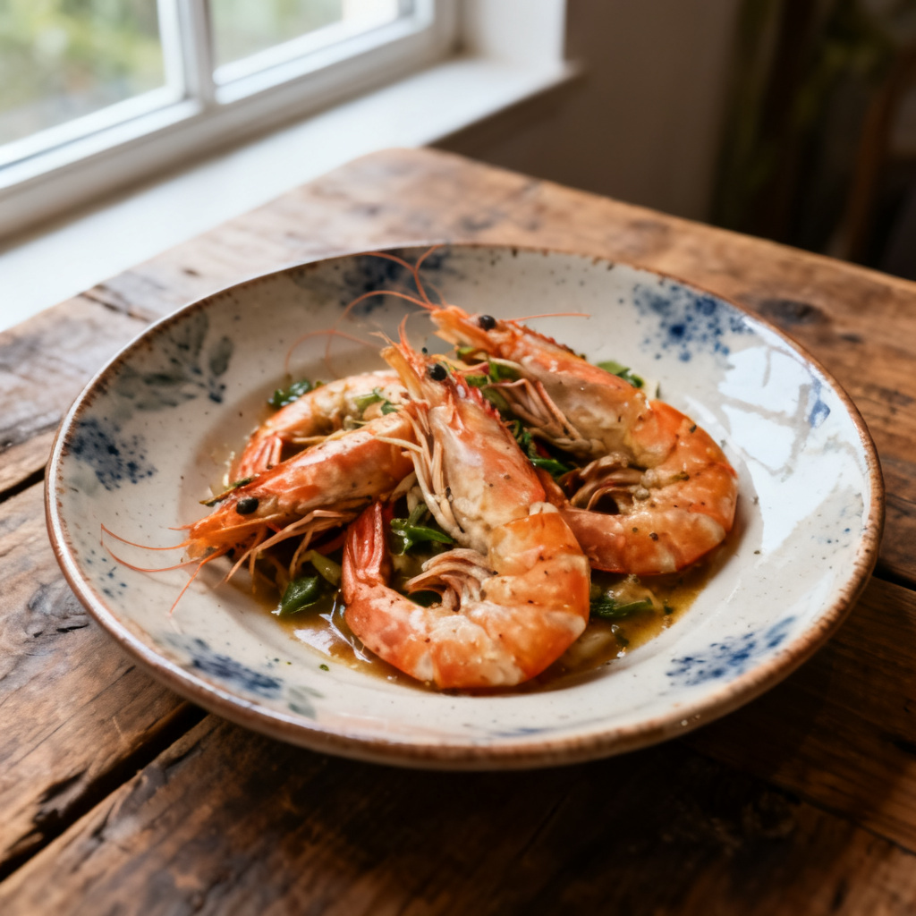 Räkor Scampi med Broccolibär