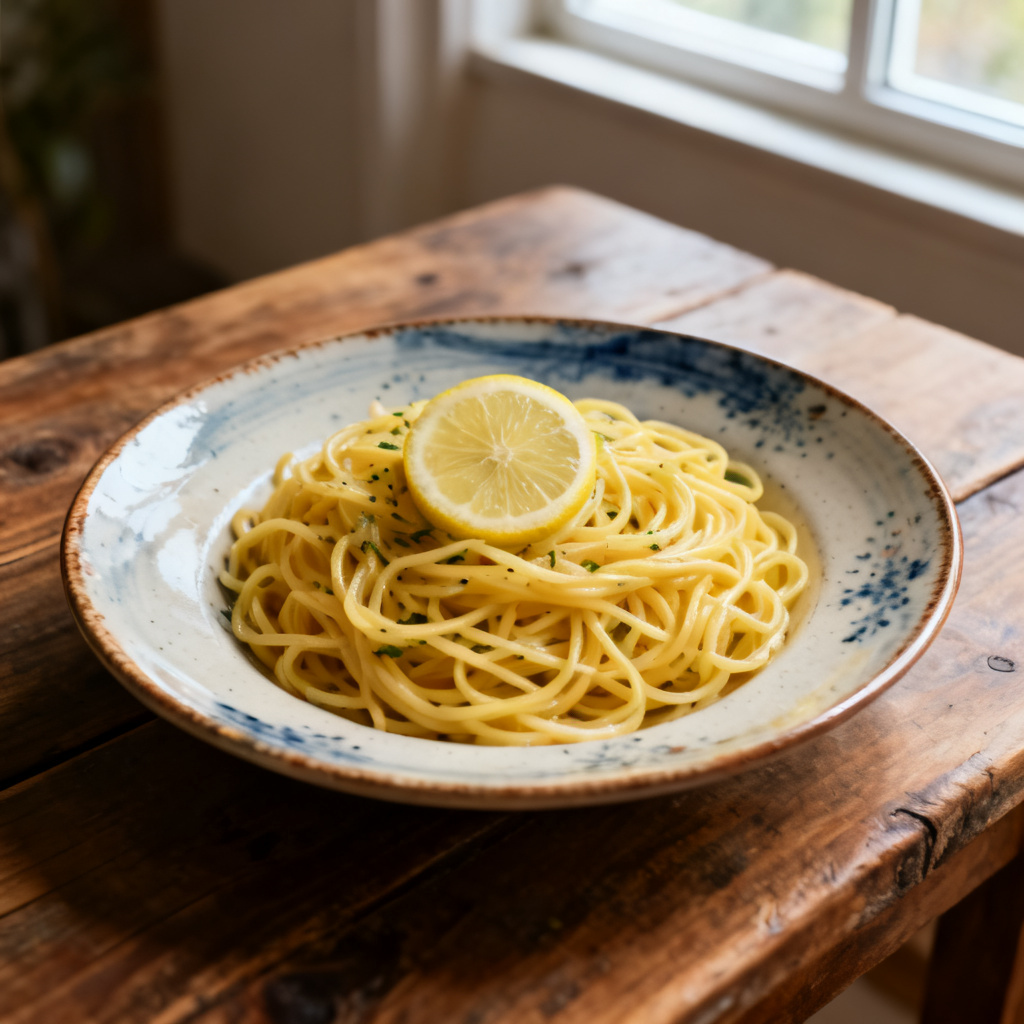 Nötig kyckling och citronspaghetti