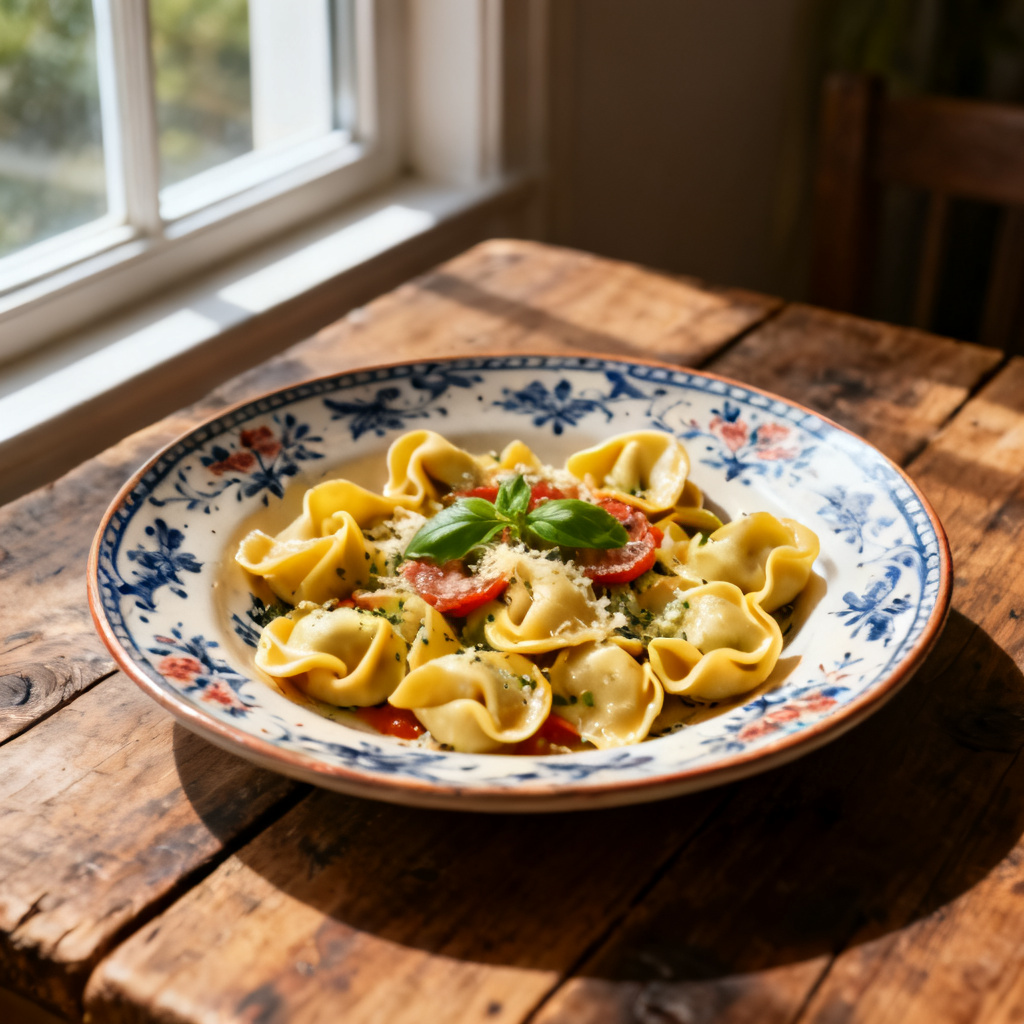 Färsk tortellini med svampsås och bruschetta – Enkel middag