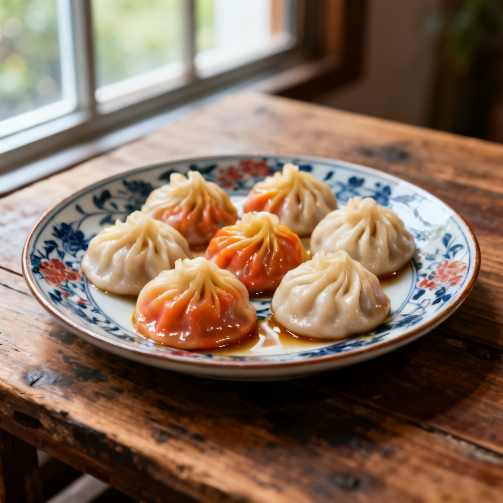 Dumplings med sojainlagd gurka