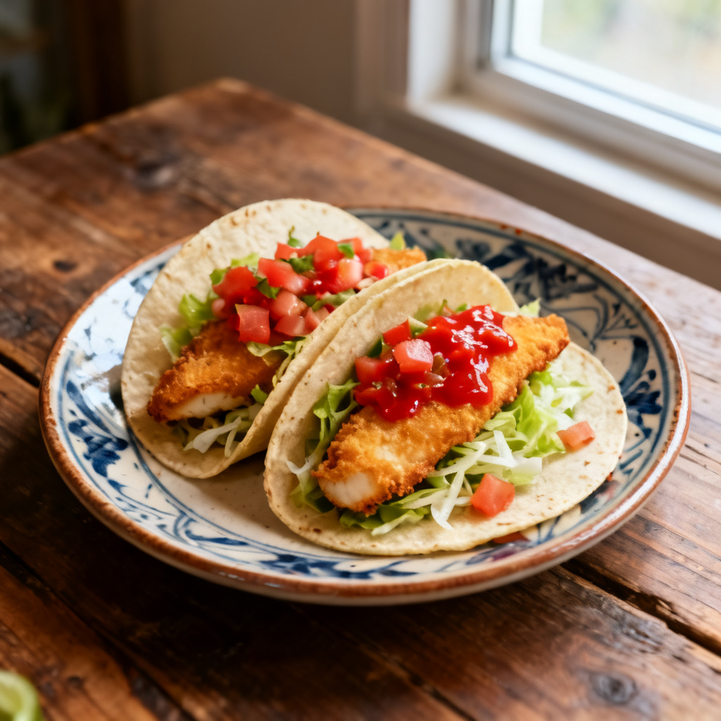 Fishtacos med grön jalapeñosalsa och chilicream