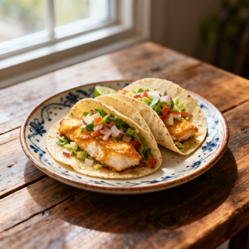 Fish taco med grillad avokado och rökt paprikamajonnäs
