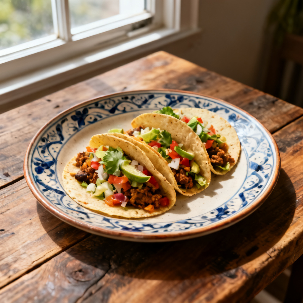 Barbacoa-nötköttstacos med picklad vattenmelon & avokadosås