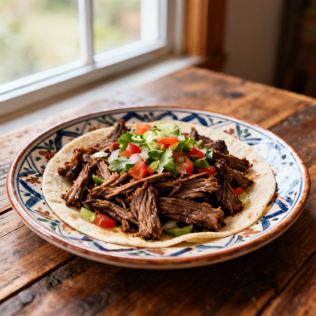 Långsamkokt barbacoa-nötkött