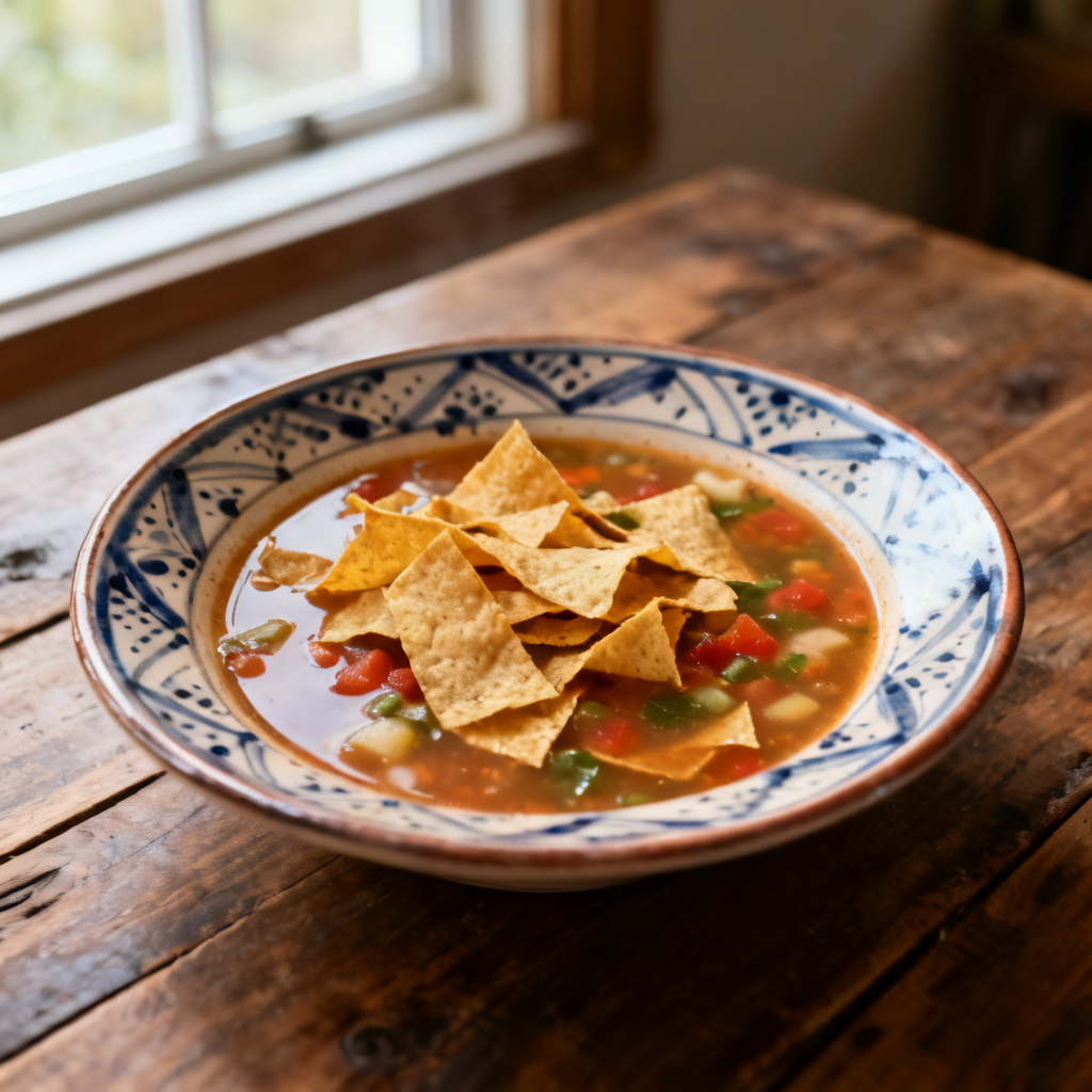 Mexikansk kycklingtortillasoppa