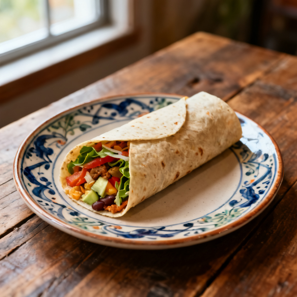Kycklingwrap med ananas, majs och currymajonnäs