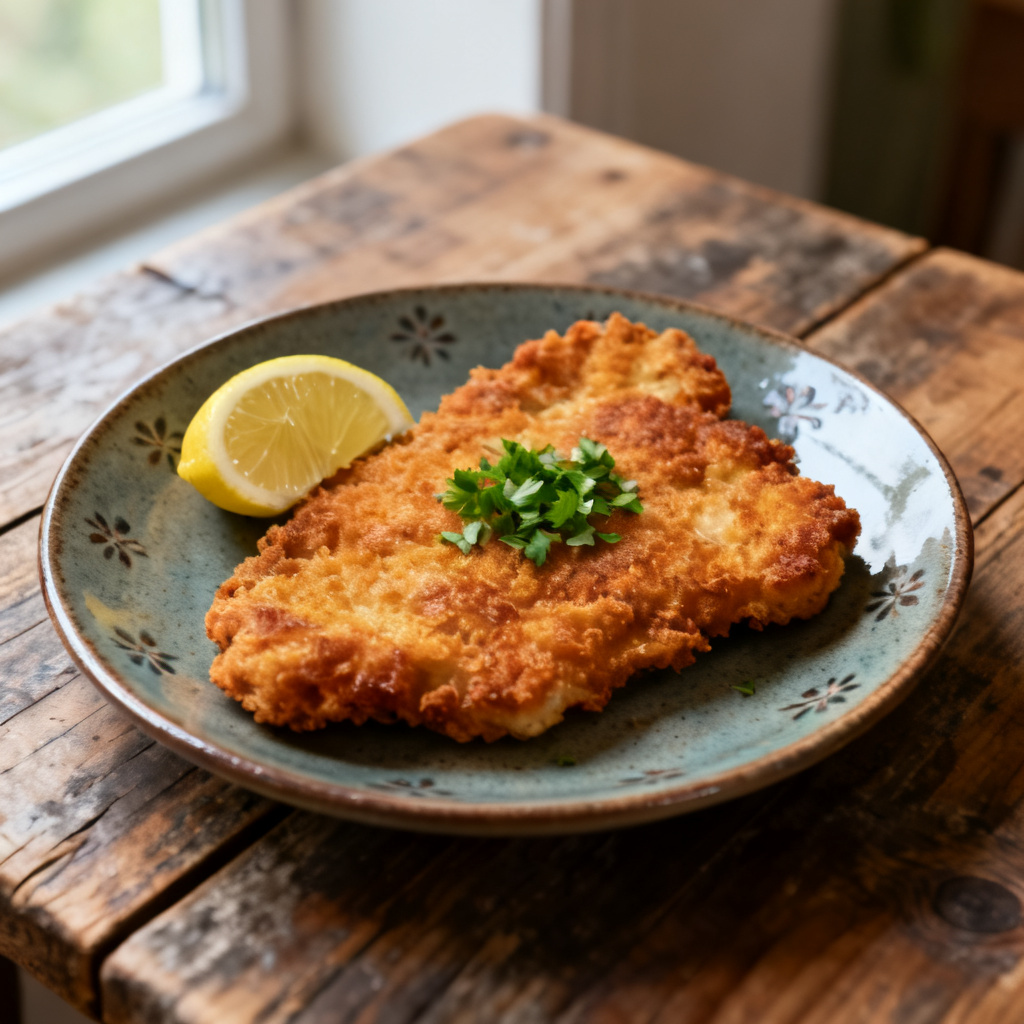Äkta Wienerschnitzel med Pommes Frites