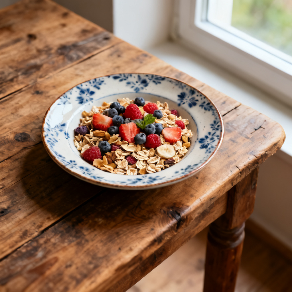 Rostad müsli med kokos och tranbär