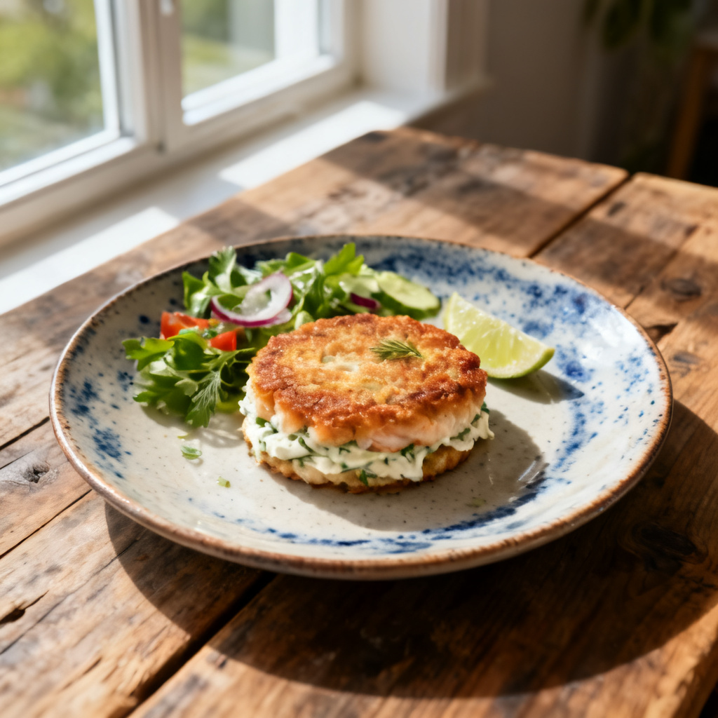 Fiskburgare med limedressing
