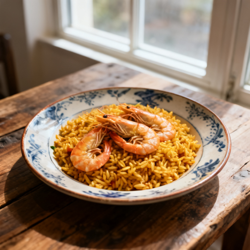 Arroz con Gambas y Calamar