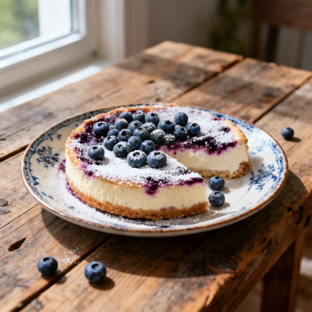 Blåbärscheesecake i långpanna