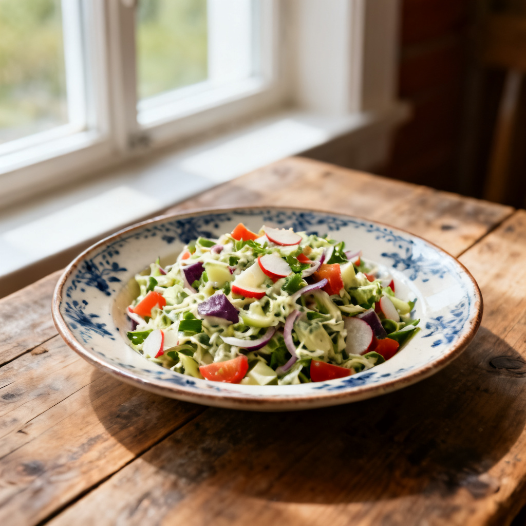 Bondsallad med ägg och bacon
