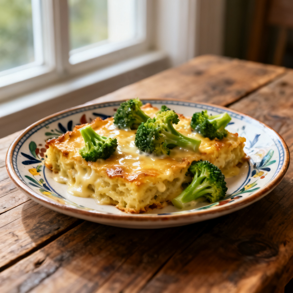 Broccoligratäng med ost och småtomater