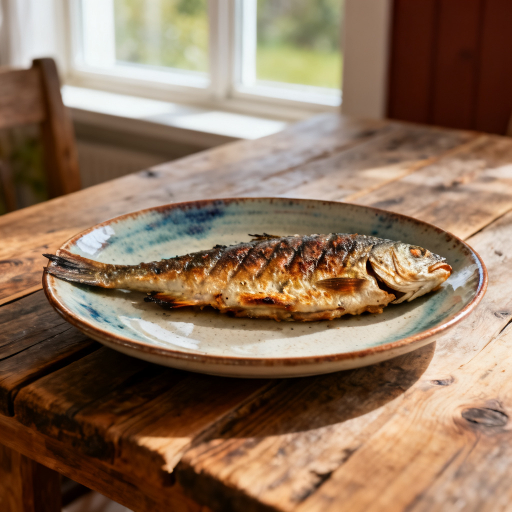 Grillad öring med dill- och senapsås