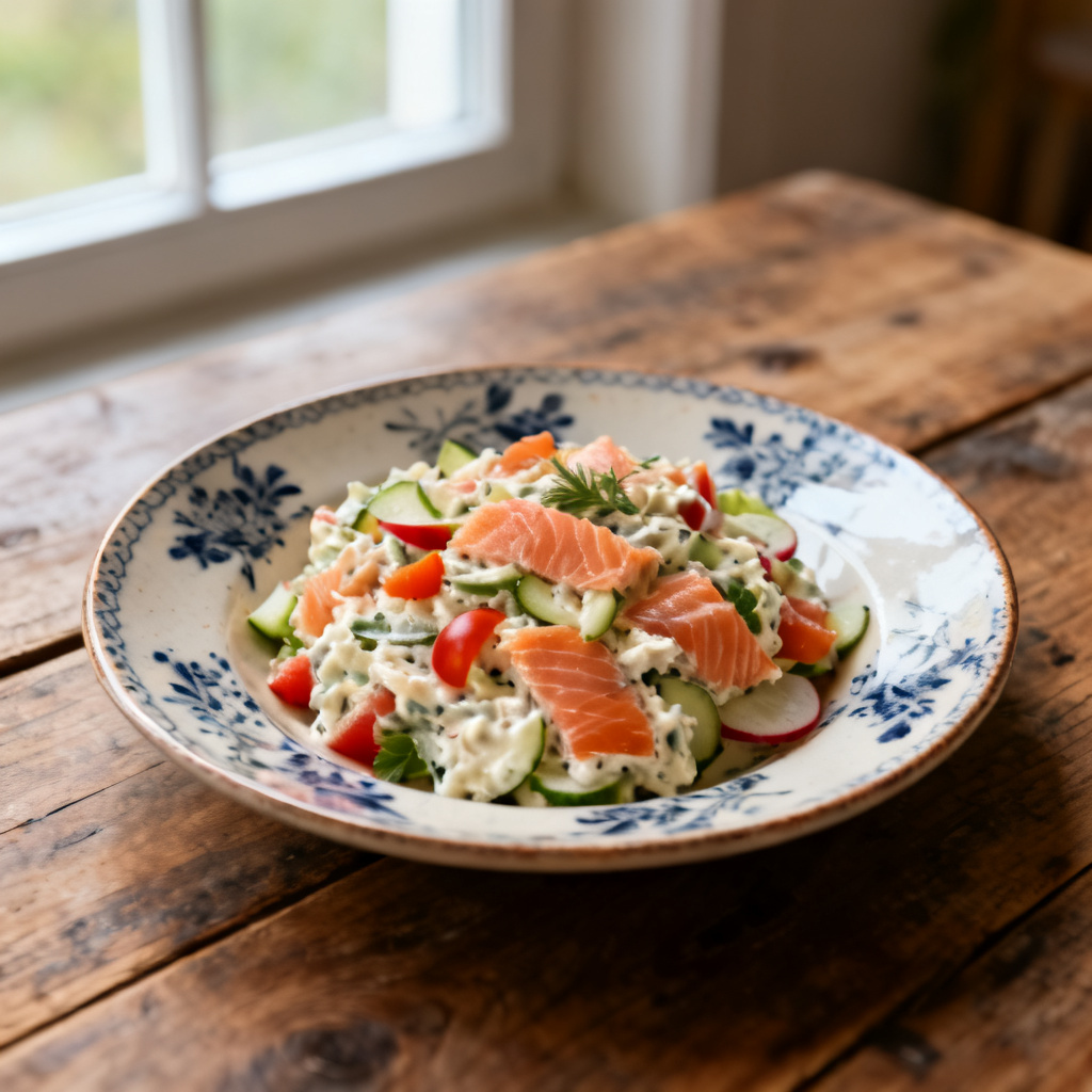 Ljummen laxsallad med garam masala