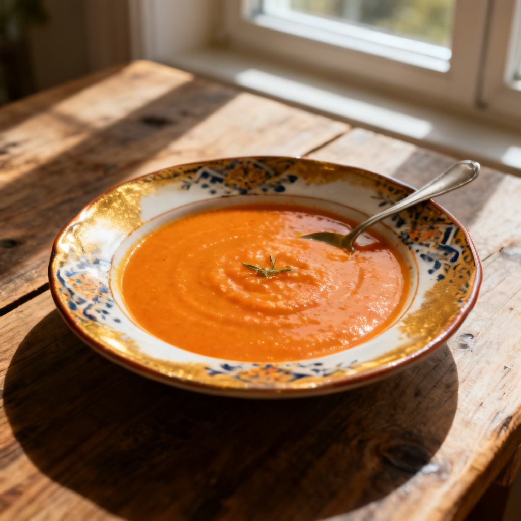 Krämig morot- och saffranssoppa med mjukt bröd
