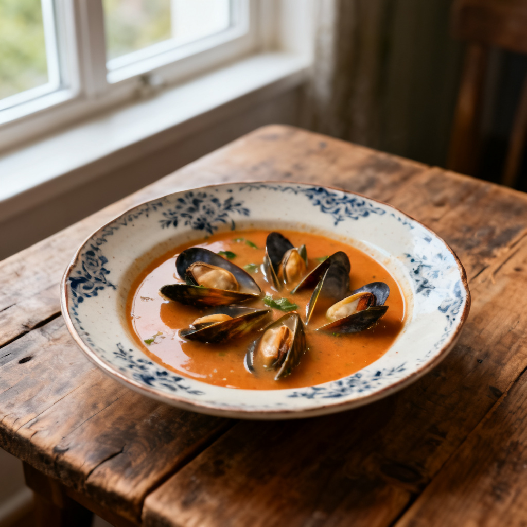 Korianderälskarens musselsoppa