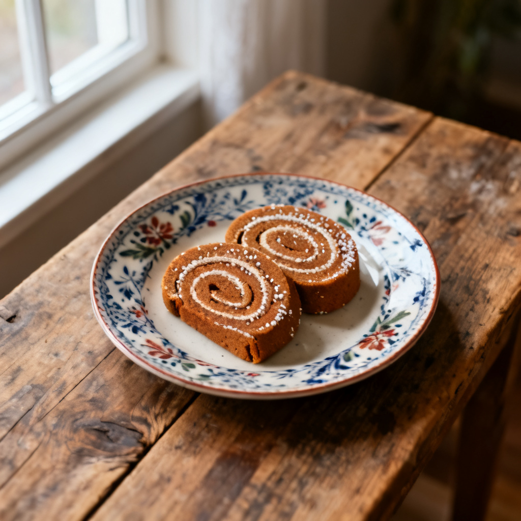 Pepparkaksrulle med lingon och mascarpone