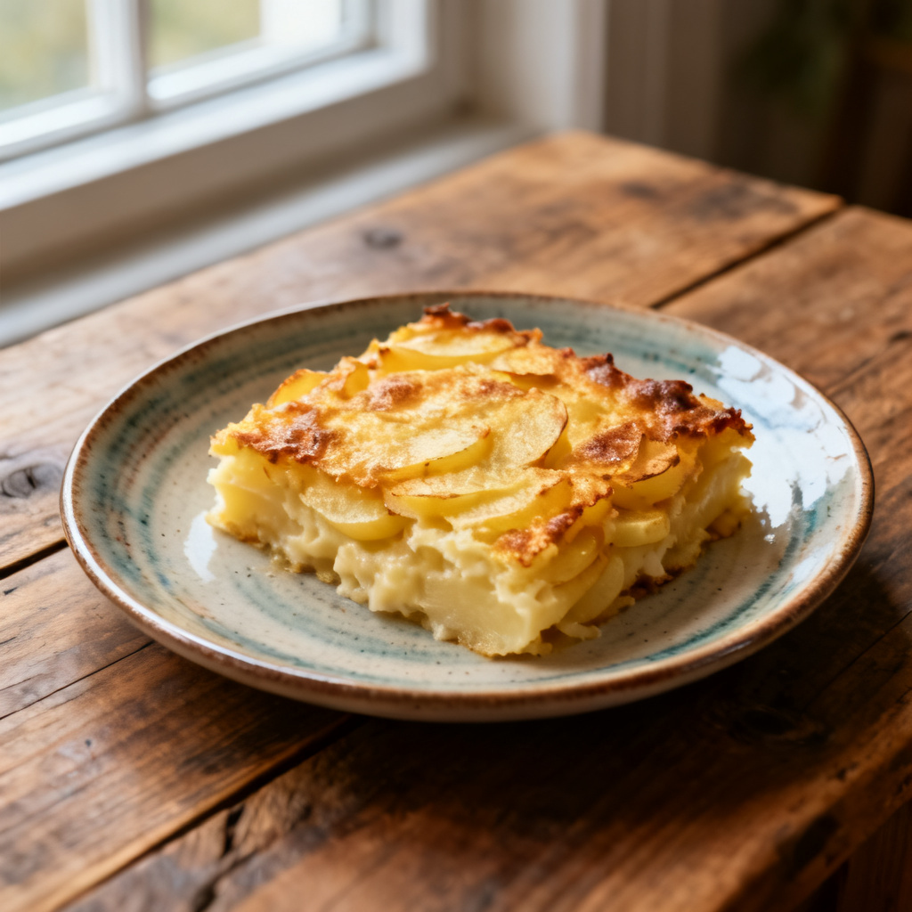 Krämig potatisgratäng med jordärtskocka och parmesan