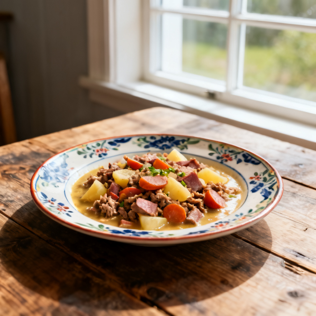 Pytt i panna med couscous och bönor