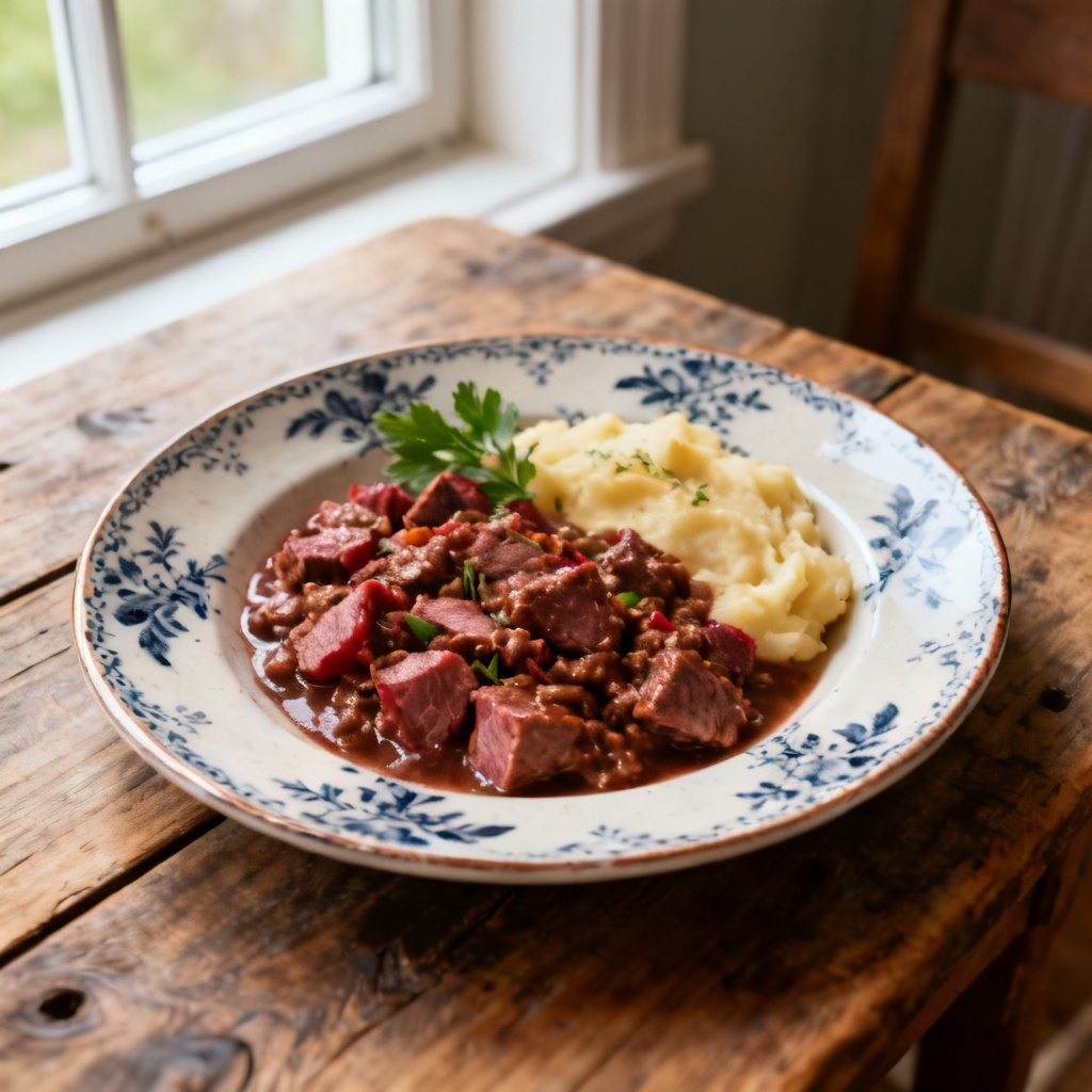 Frasig rödspätta med rödbetor, kokt potatis och brynt smör