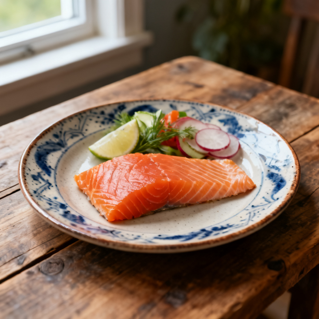 Rökt lax med nya potatis och vattenkrasse