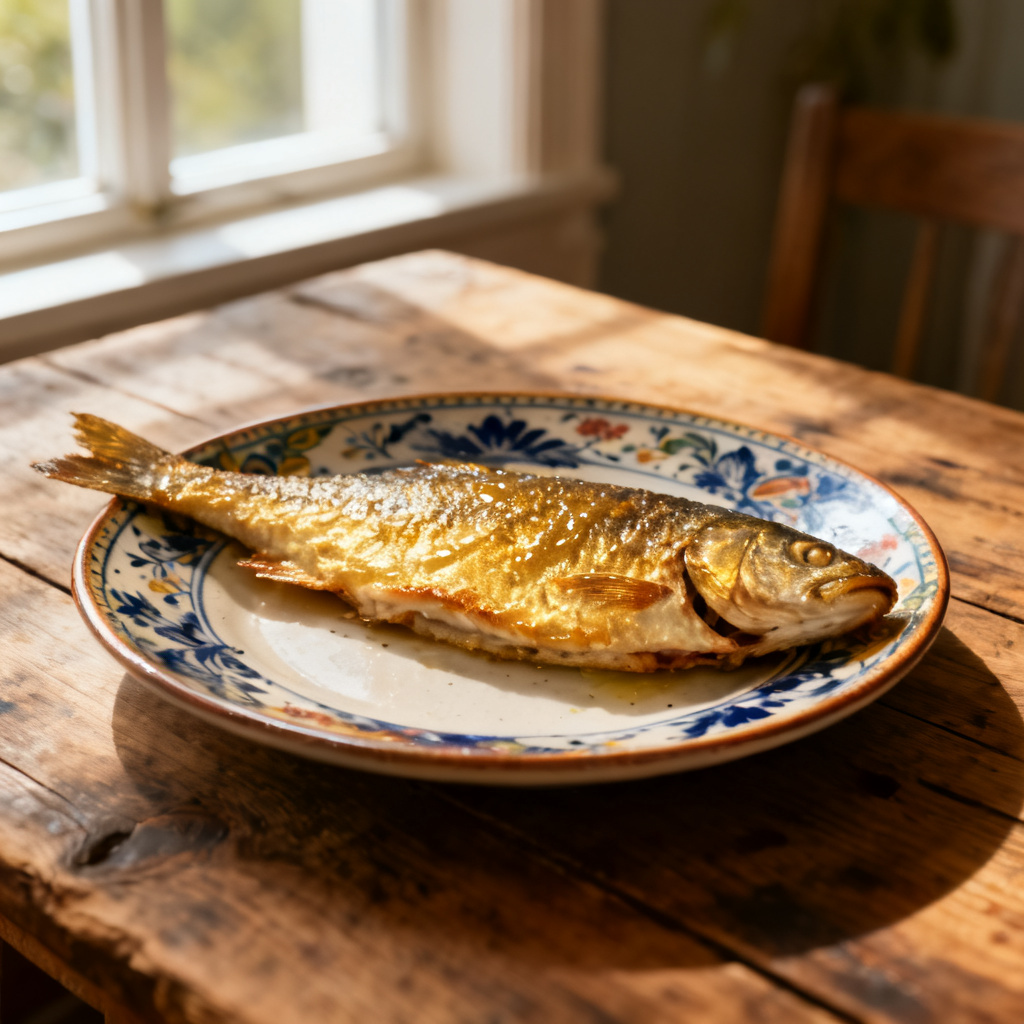 Smörbakad skrei med mandelpotatis, löjrom och dill