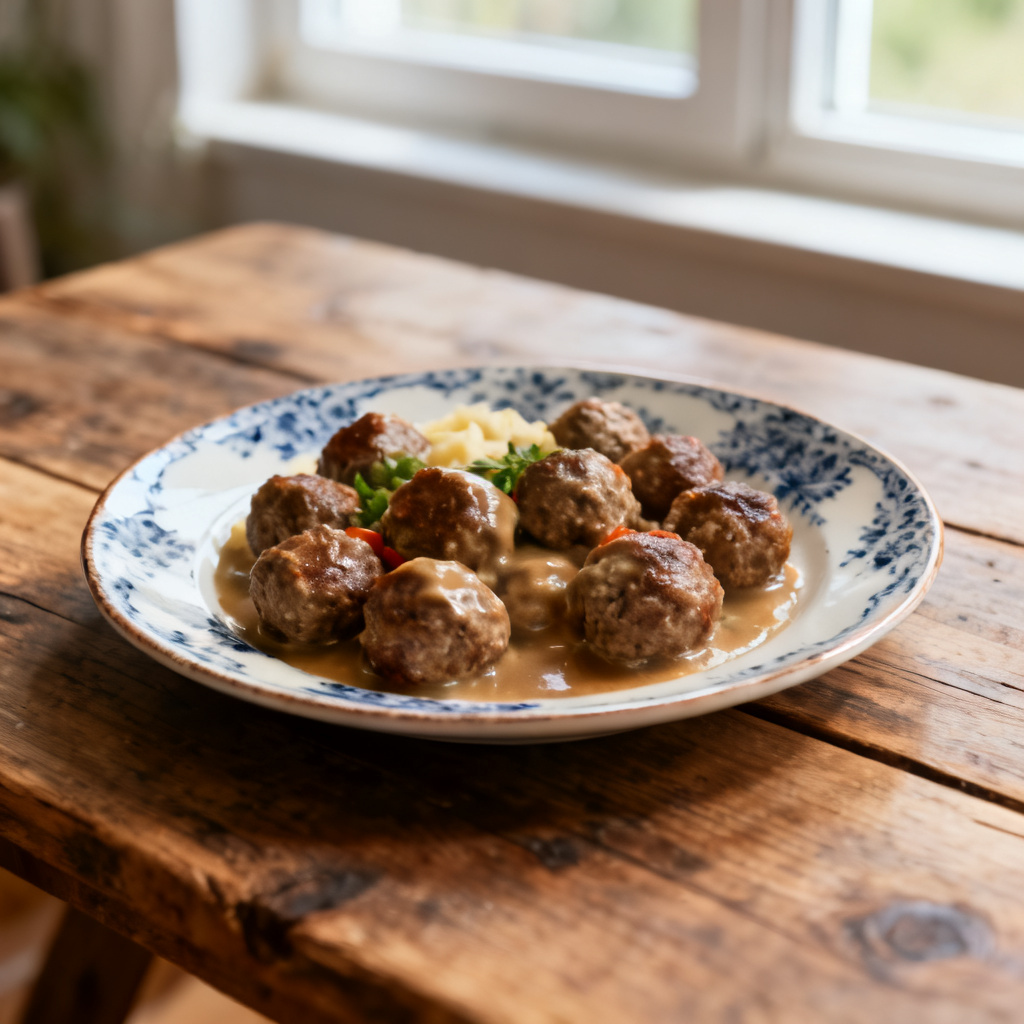 Köttbullar med kastanjer och russin